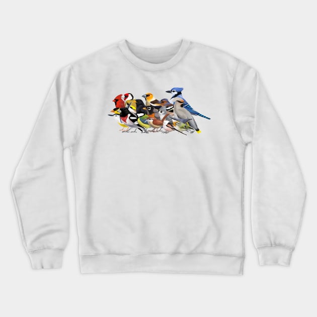 Year of the Bird - Birds of North America and Europe Crewneck Sweatshirt by kataszep